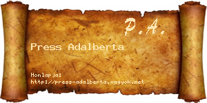 Press Adalberta névjegykártya